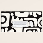 Abstract Black&White Cutouts Desk Mat Gallery Image 1