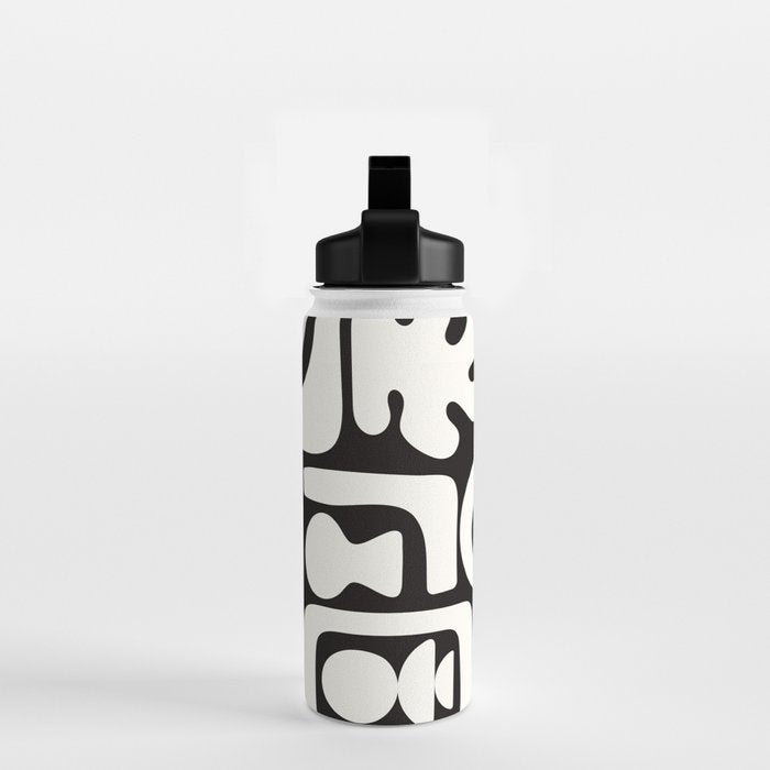 Abstract Black&White Cutouts Water Bottle Gallery Image 2
