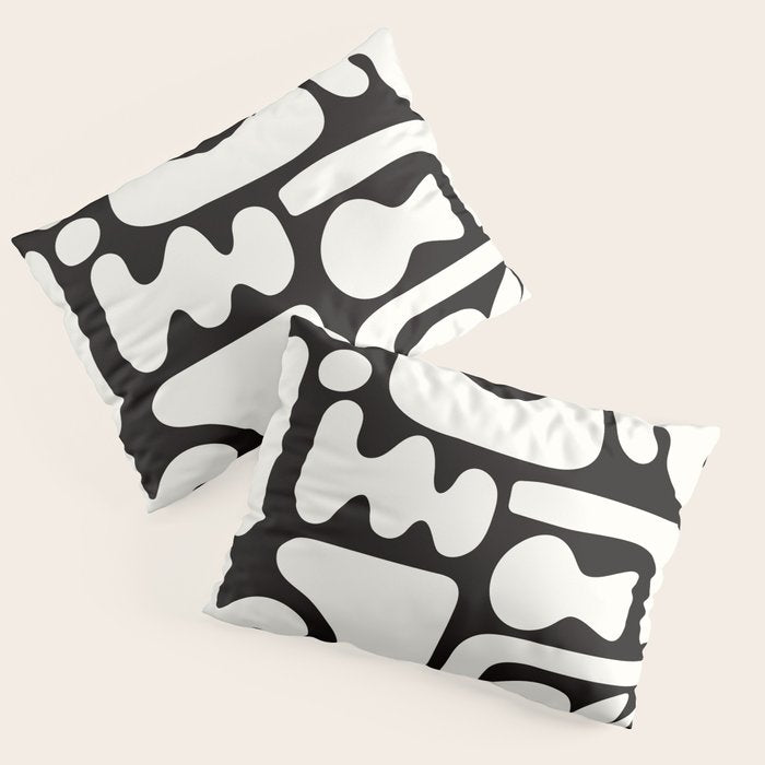 Abstract Black&White Cutouts Pillow Sham Gallery Image 3