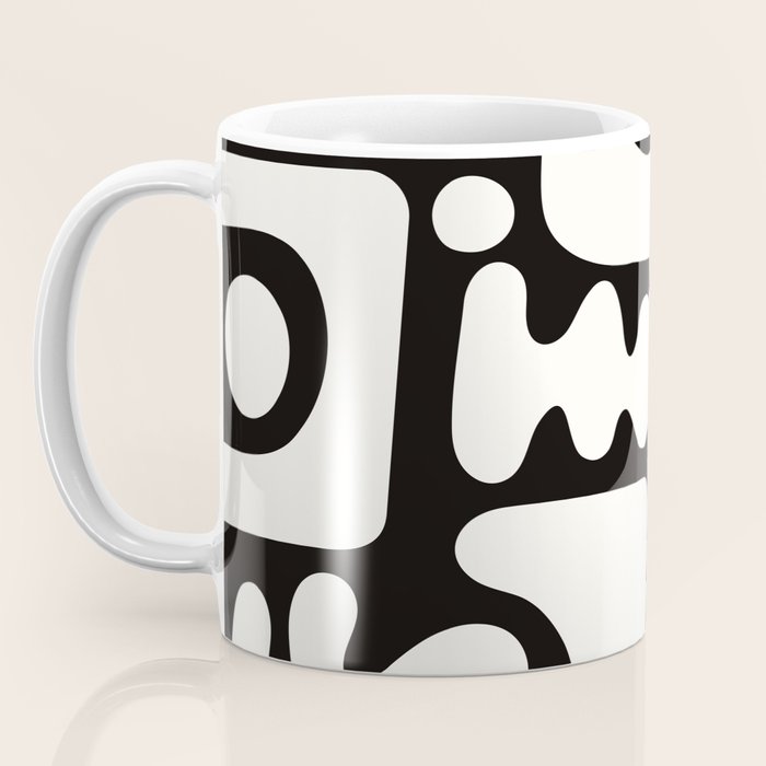 Abstract Black&White Cutouts Coffee Mug Gallery Image 3