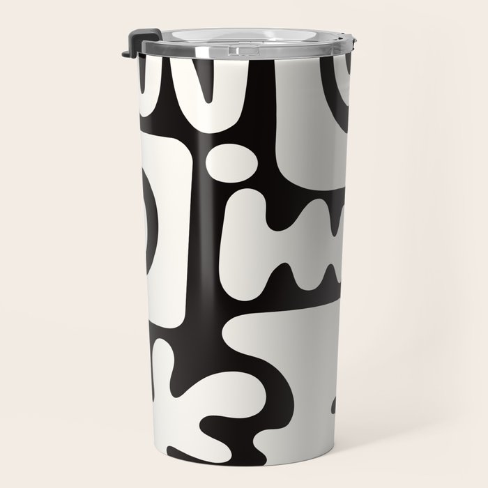 Abstract Black&White Cutouts Travel Mug Gallery Image 3