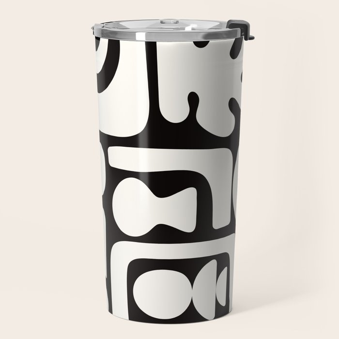 Abstract Black&White Cutouts Travel Mug Gallery Image 2