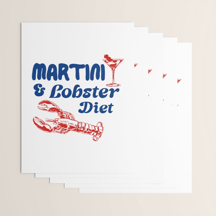 Martini and Lobster Diet Wrapping Paper Gallery Image 3