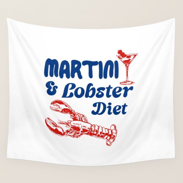 Martini and Lobster Diet Wall Tapestry Gallery Image 4