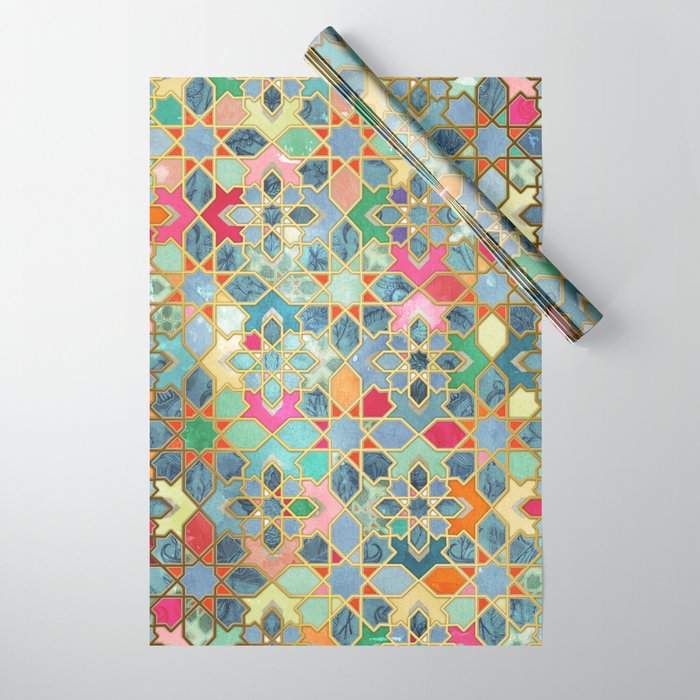 Gilt & Glory - Colorful Moroccan Mosaic Wrapping Paper Gallery Image 1