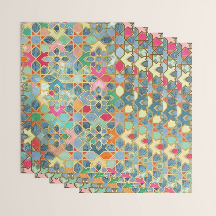 Gilt & Glory - Colorful Moroccan Mosaic Wrapping Paper Gallery Image 3