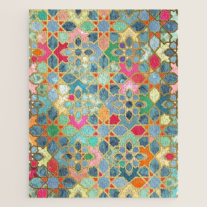 Gilt & Glory - Colorful Moroccan Mosaic Jigsaw Puzzle Gallery Image 1
