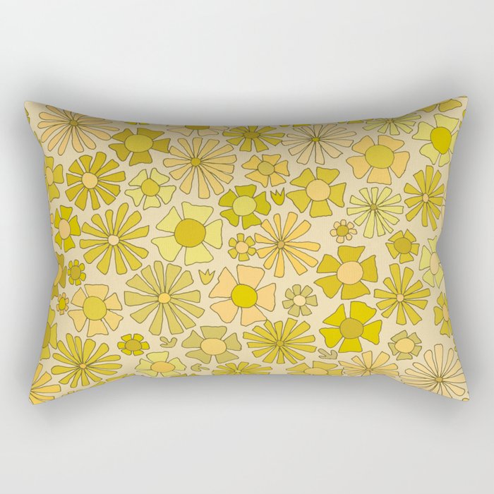 flower power // retro flower pattern by surfy birdy Rectangular Pillow Gallery Image 1