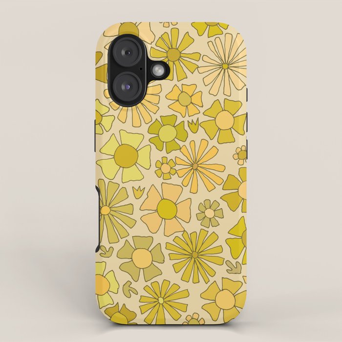 flower power // retro flower pattern by surfy birdy iPhone Case Gallery Image 1