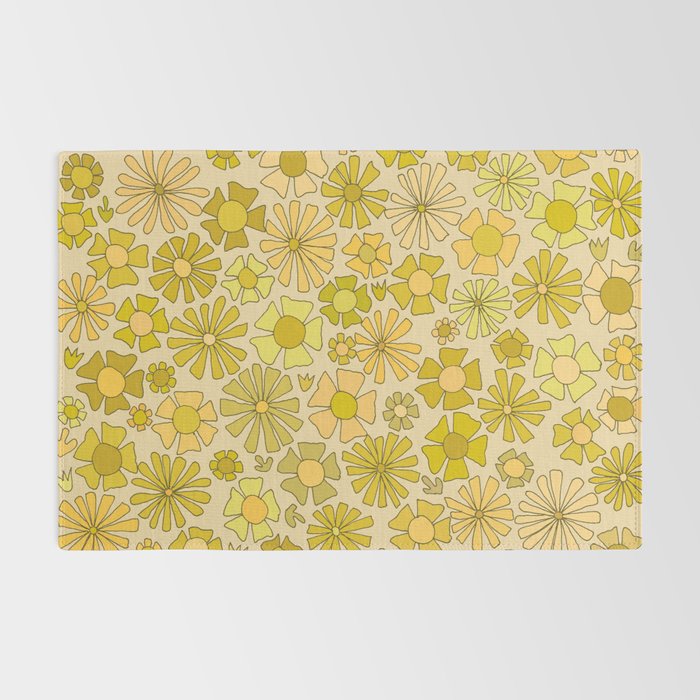 flower power // retro flower pattern by surfy birdy Rug Gallery Image 2
