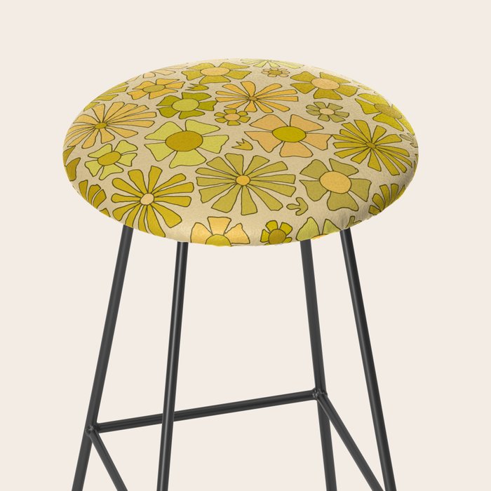 flower power // retro flower pattern by surfy birdy Stool Gallery Image 2