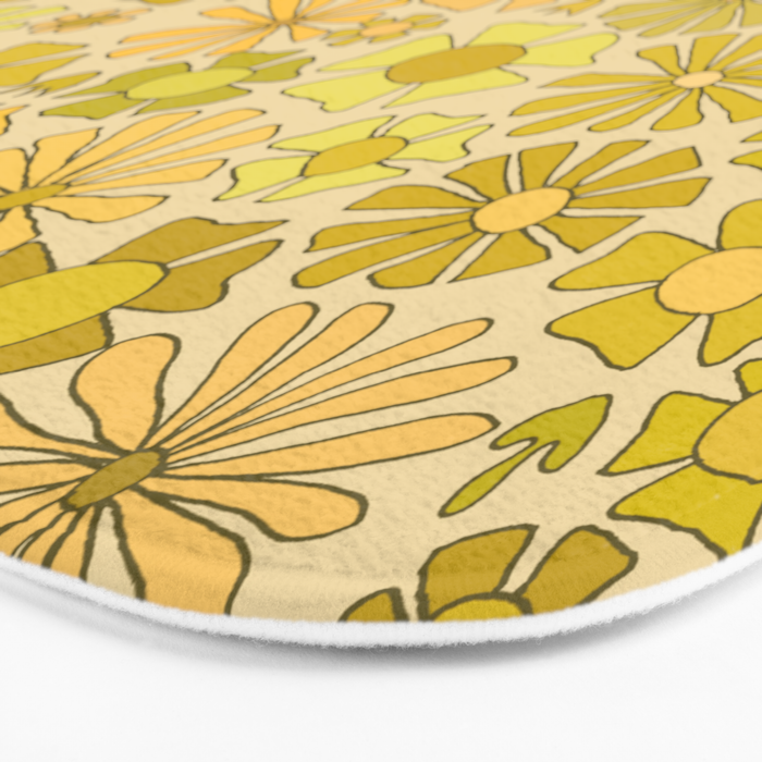 flower power // retro flower pattern by surfy birdy Bath Mat Gallery Image 3