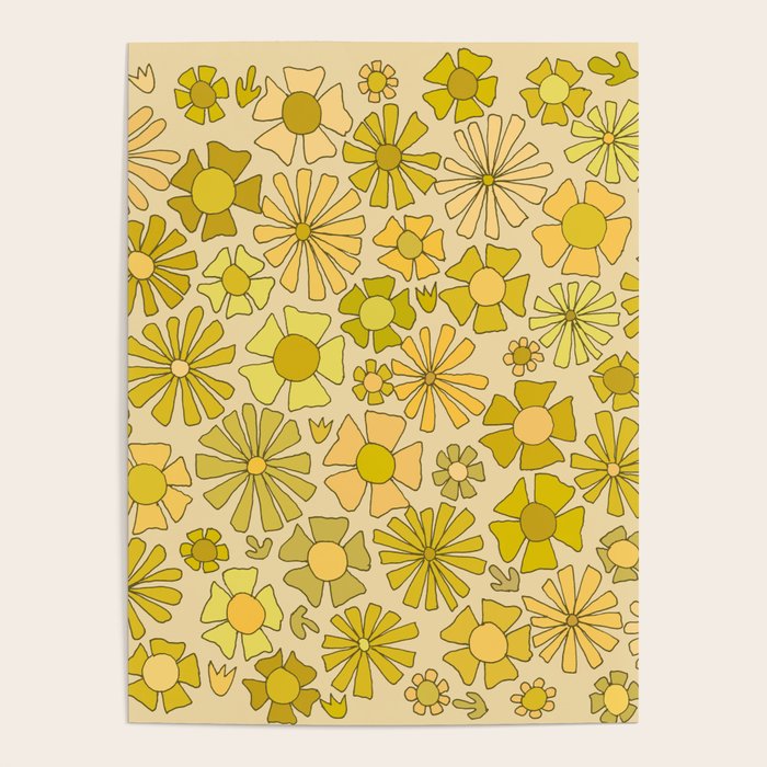 flower power // retro flower pattern by surfy birdy Poster Gallery Image 4