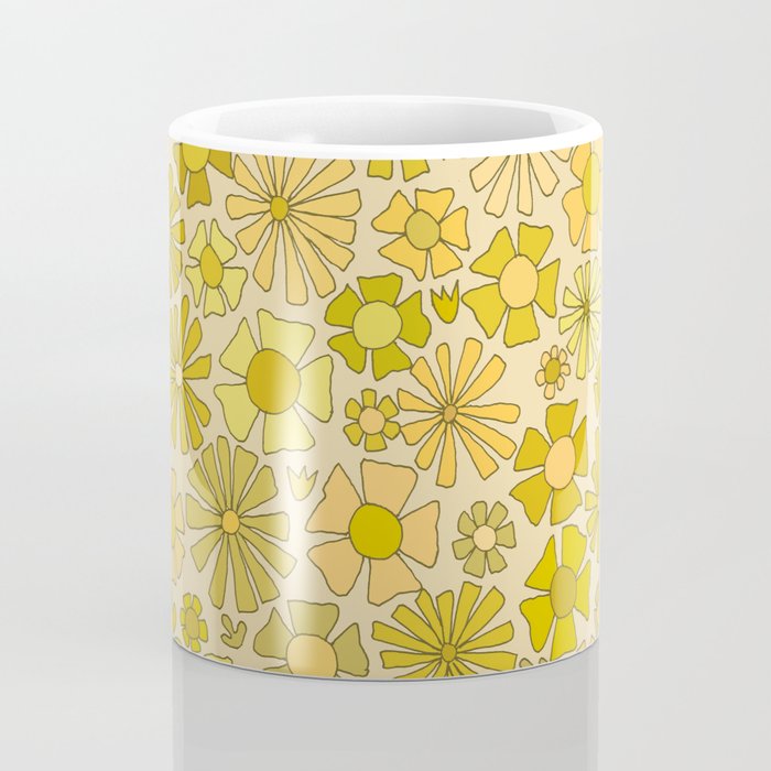 flower power // retro flower pattern by surfy birdy Coffee Mug Gallery Image 4