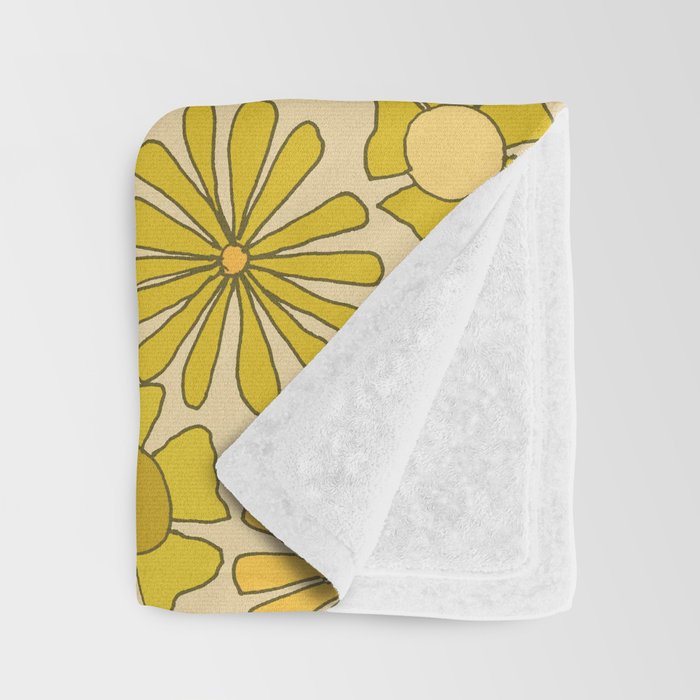 flower power // retro flower pattern by surfy birdy Throw Blanket Gallery Image 3
