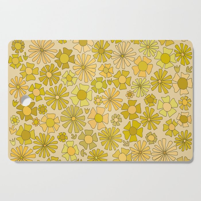 flower power // retro flower pattern by surfy birdy Cutting Board Gallery Image 1