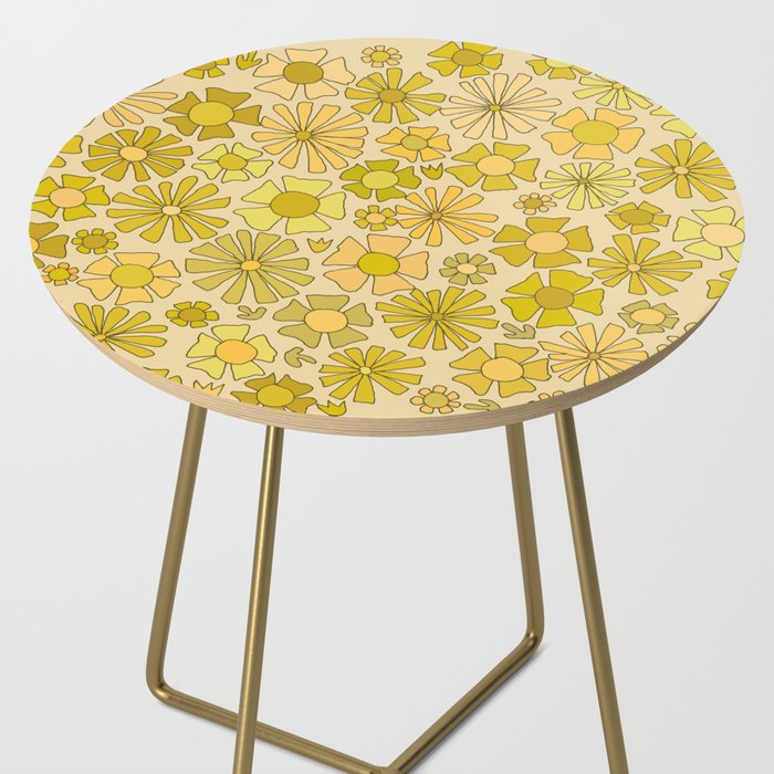 flower power // retro flower pattern by surfy birdy Side Table Gallery Image 2