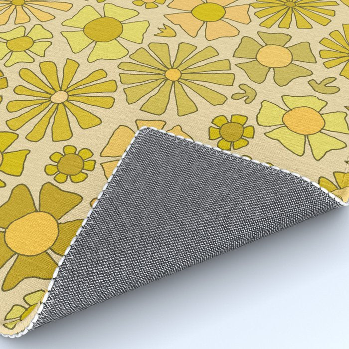 flower power // retro flower pattern by surfy birdy Rug Gallery Image 4