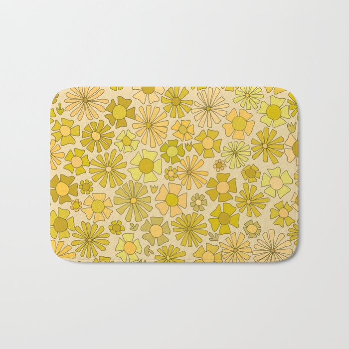 flower power // retro flower pattern by surfy birdy Bath Mat Gallery Image 1