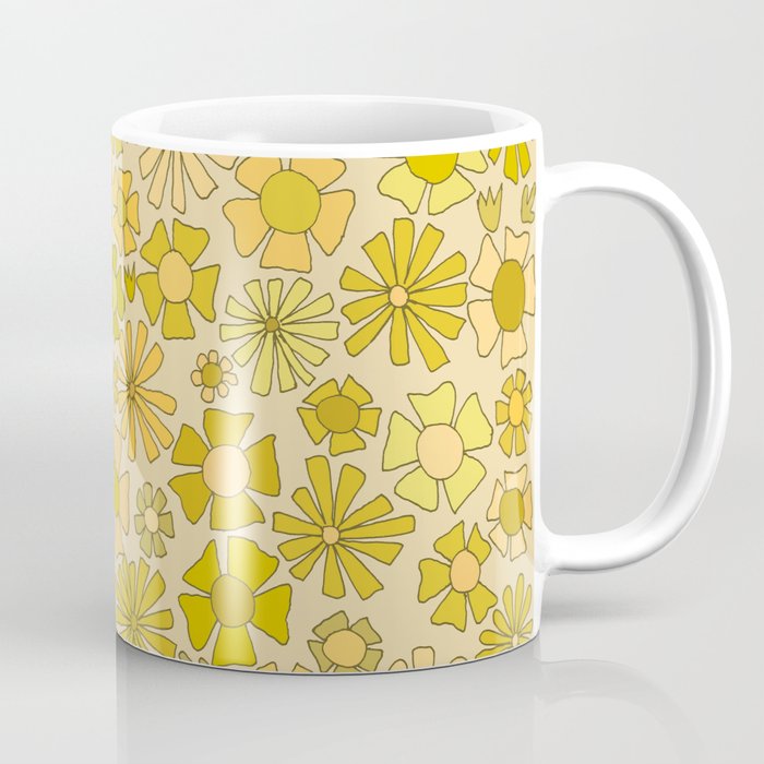 flower power // retro flower pattern by surfy birdy Coffee Mug Gallery Image 1