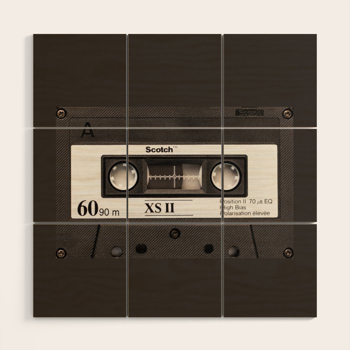 Cassette Tape Black And White #decor #society6 #buyart Wood Wall Art Gallery Image 1