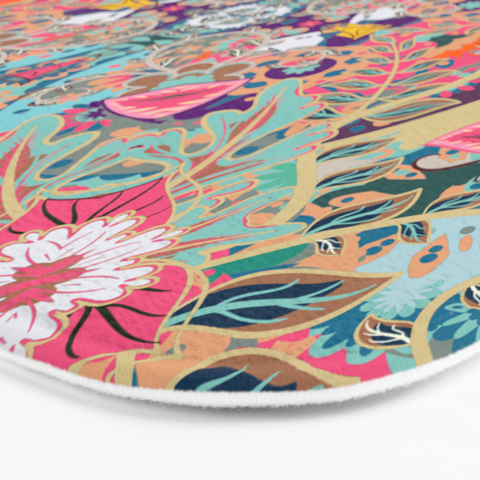 Mandala - Turquoise Boho Bath Mat Gallery Image 3