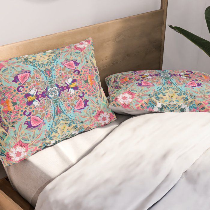 Mandala - Turquoise Boho Pillow Sham Gallery Image 2