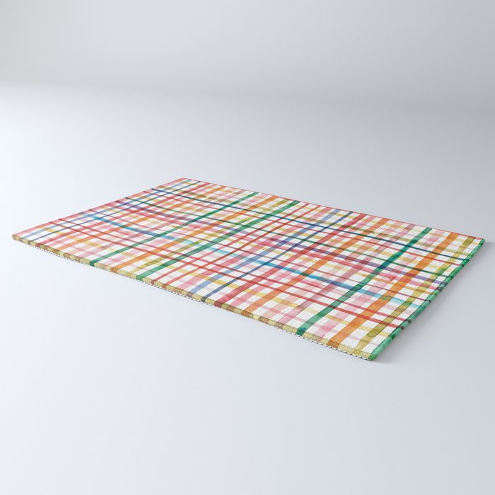  Holiday 2025 Cheerful Plaid Watercolor Gingham Rug Gallery Image 3
