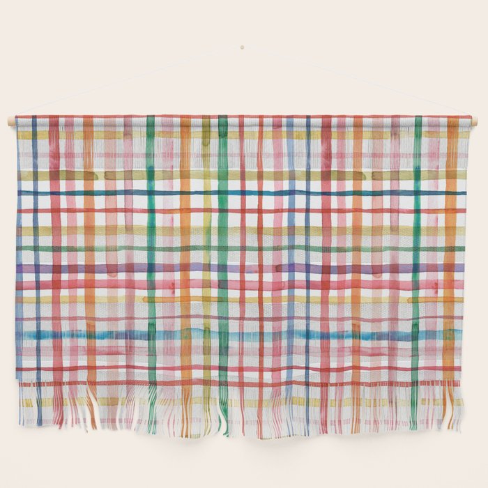  Holiday 2025 Cheerful Plaid Watercolor Gingham Wall Hanging Gallery Image 1
