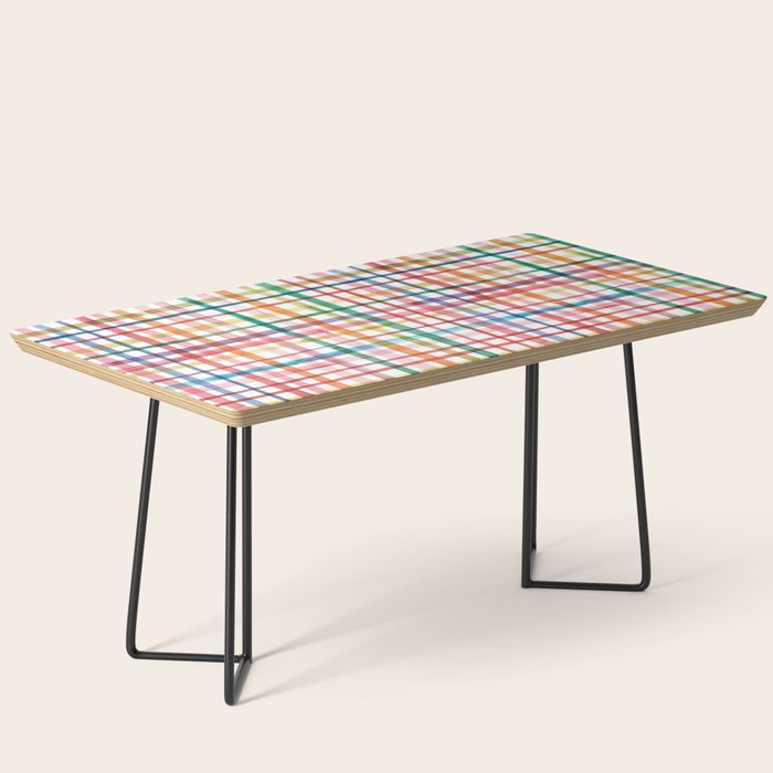  Holiday 2025 Cheerful Plaid Watercolor Gingham Coffee Table Gallery Image 1