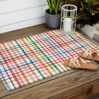  Holiday 2025 Cheerful Plaid Watercolor Gingham Outdoor Rug Gallery Image 2