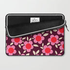 Pink and Maroon Flowers Pop Laptop Sleeve Gallery Image 2