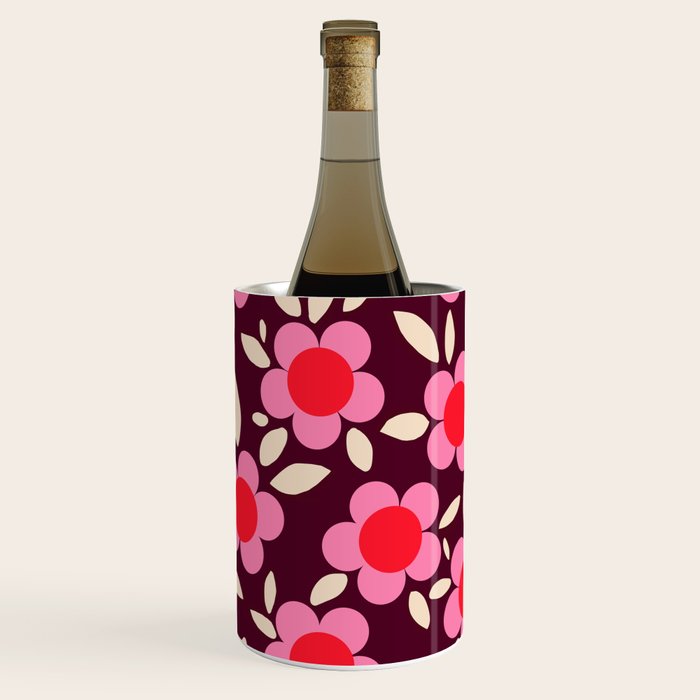Pink and Maroon Flowers Pop Wine Chiller Gallery Image 3