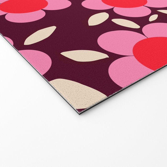 Pink and Maroon Flowers Pop Welcome Mat Gallery Image 2