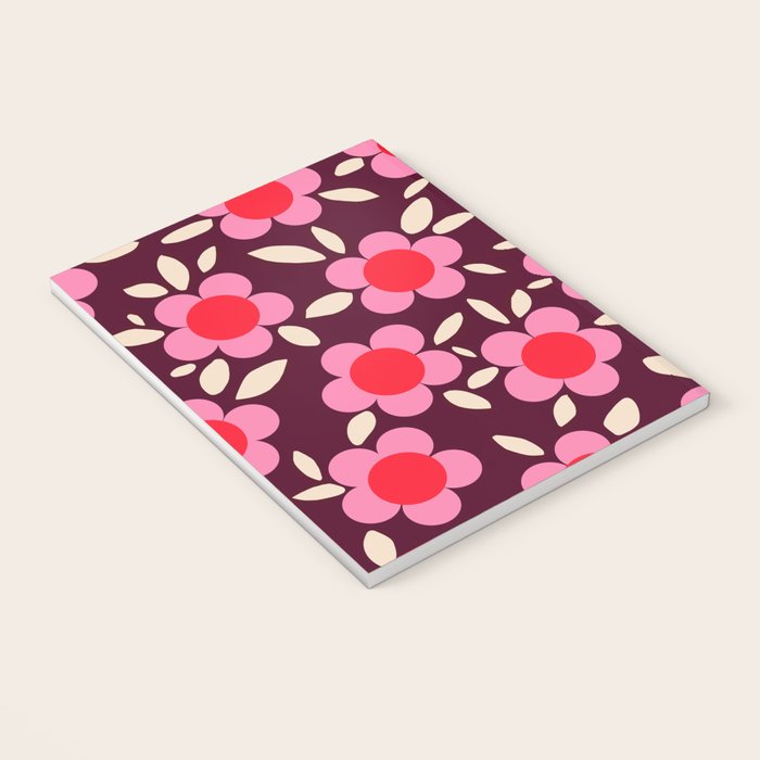 Pink and Maroon Flowers Pop Notebook Gallery Image 3