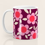 Pink and Maroon Flowers Pop Coffee Mug Gallery Image 3