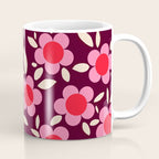 Pink and Maroon Flowers Pop Coffee Mug Gallery Image 1