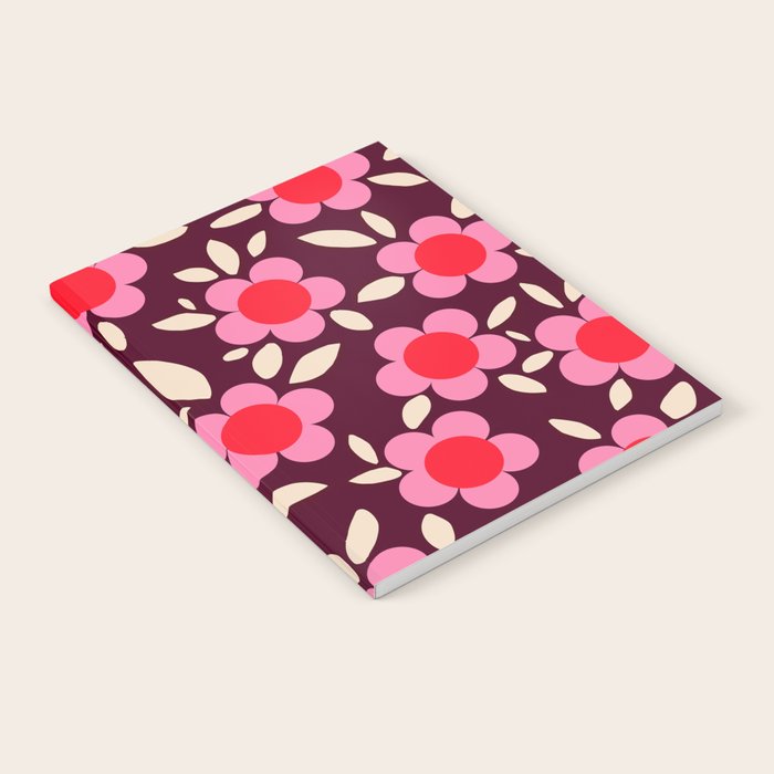 Pink and Maroon Flowers Pop Notebook Gallery Image 1