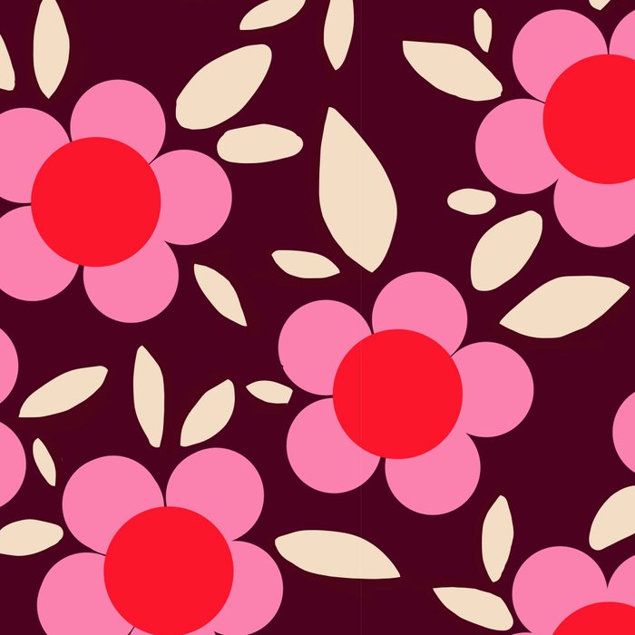 Pink and Maroon Flowers Pop Coffee Mug Gallery Image 2