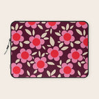 Pink and Maroon Flowers Pop Laptop Sleeve Gallery Image 1