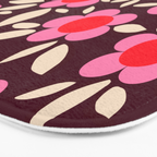 Pink and Maroon Flowers Pop Bath Mat Gallery Image 3