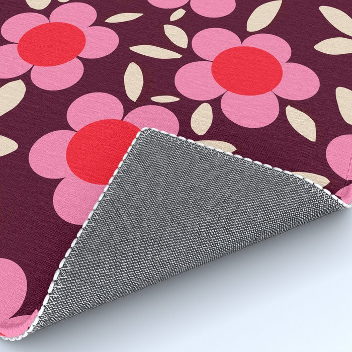 Pink and Maroon Flowers Pop Rug Gallery Image 4