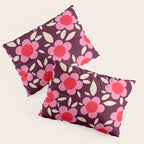 Pink and Maroon Flowers Pop Pillow Sham Gallery Image 3