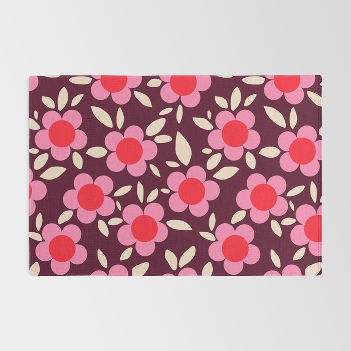 Pink and Maroon Flowers Pop Rug Gallery Image 2
