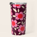 Pink and Maroon Flowers Pop Travel Mug Gallery Image 3