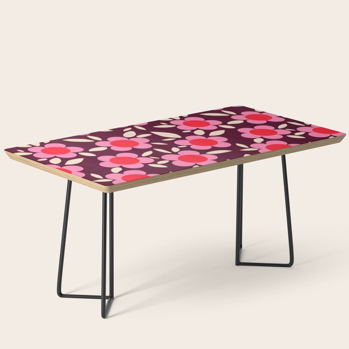 Pink and Maroon Flowers Pop Coffee Table Gallery Image 1