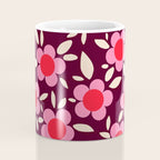Pink and Maroon Flowers Pop Coffee Mug Gallery Image 4