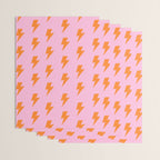 Orange Lightning on Pink Wrapping Paper Gallery Image 3