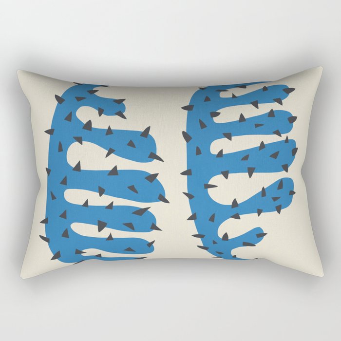 Matisse Inspired Blue Shape Rectangular Pillow Gallery Image 1