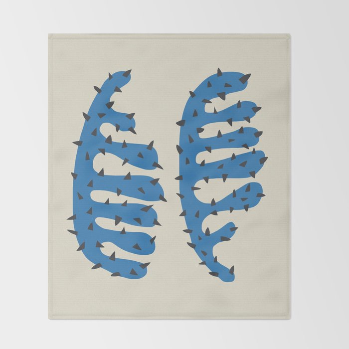 Matisse Inspired Blue Shape Throw Blanket Gallery Image 2